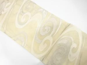 絽紗　流水模様織り出し　名古屋帯